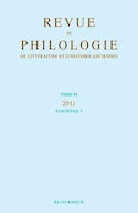 Revue de philologie, de littérature et d'histoire anciennes, v. 85-2